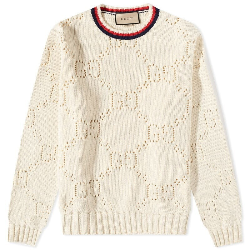 GUCCI Gucci Men's GG Crew Knit in Ivory