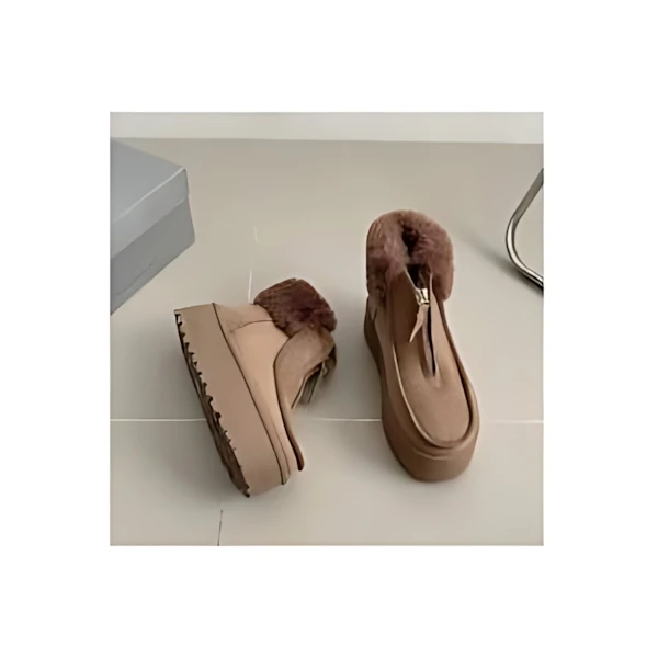 Shoes in Closet 厚底 プラットフォーム センタージップ/ ファスナー ムートンブーツ