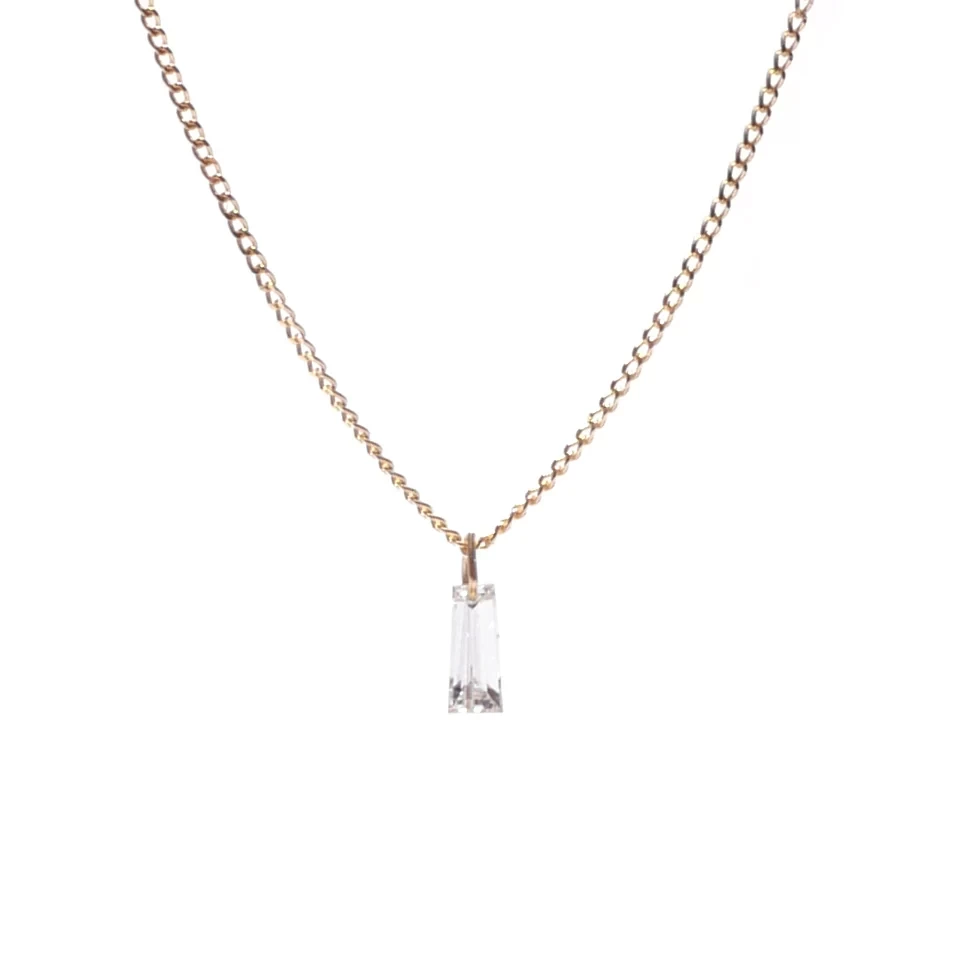 gram K18 taper cut white diamond necklace
