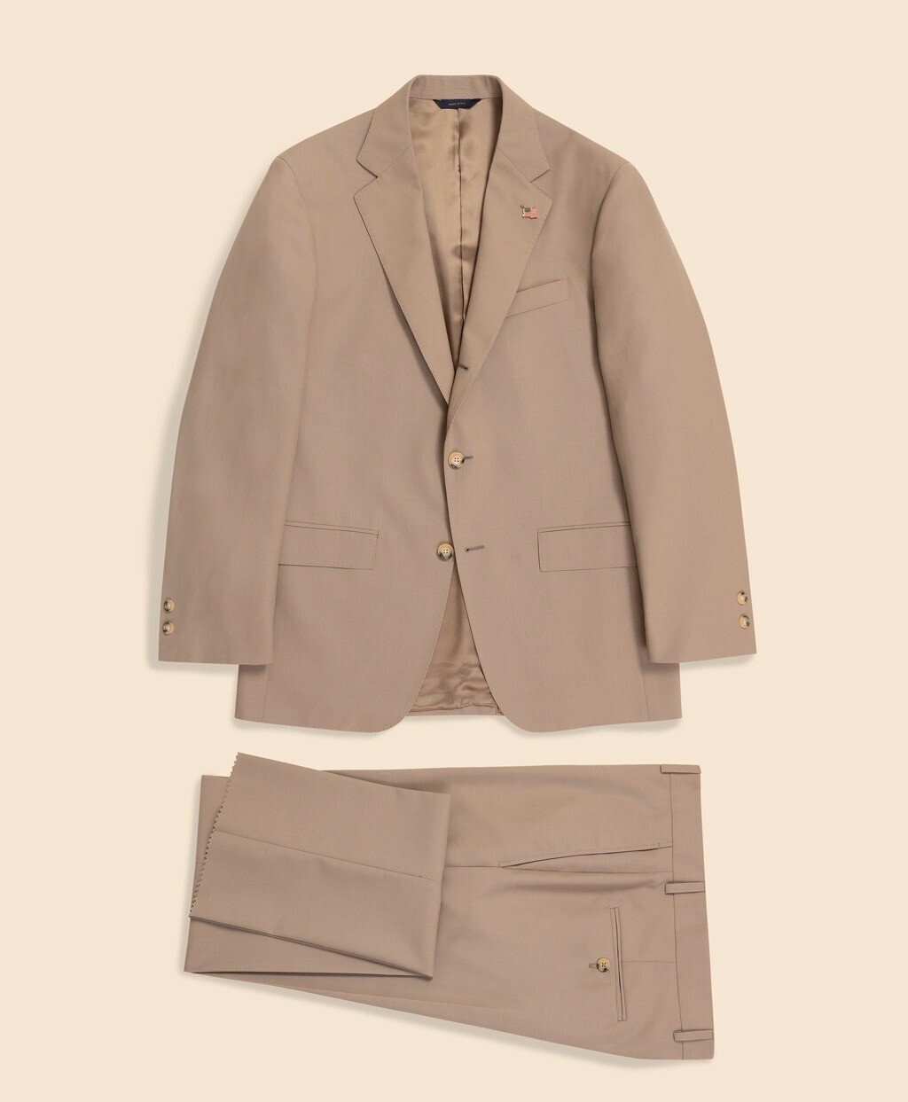 Brooks Brothers ポリエステル／ウール　ポプリン　段返り３釦サックスーツ　Traditional
