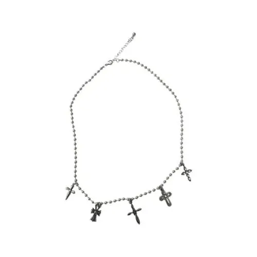 SK8ER ROCK Multy Cross Ball Chain Surgical Steel Necklace