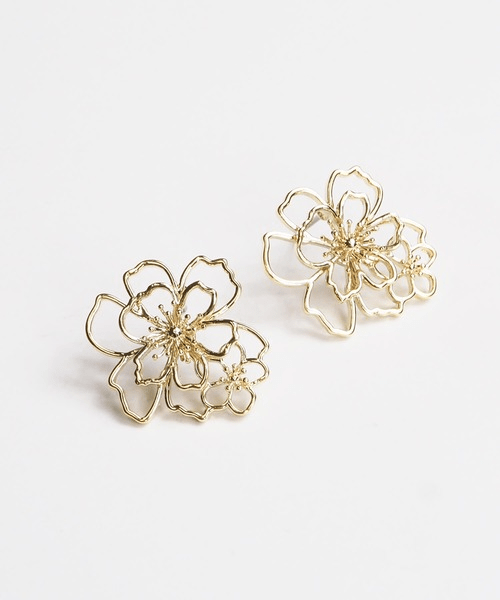 VATSURICA 【m-298P③】 《mia trim》フラワーモチーフピアス