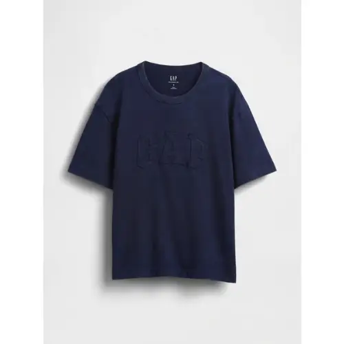 GAP ヘビーウェイト リラックスフィット GAPロゴ クロップドTシャツ