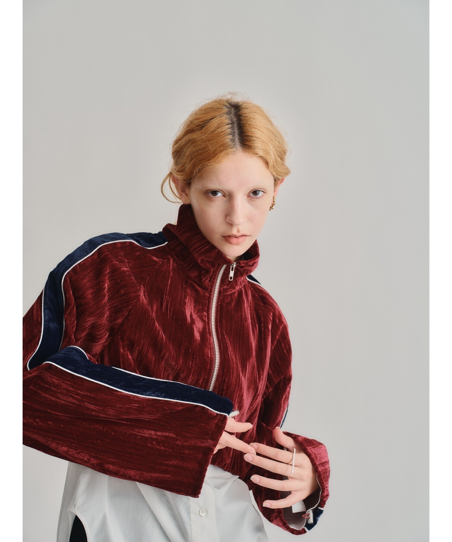 led.tokyo VELOUR TRACK SHORT JACKET