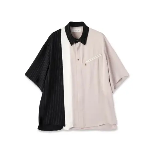 CULLNI Double Satin Bi Color Short Sleeve Shirt