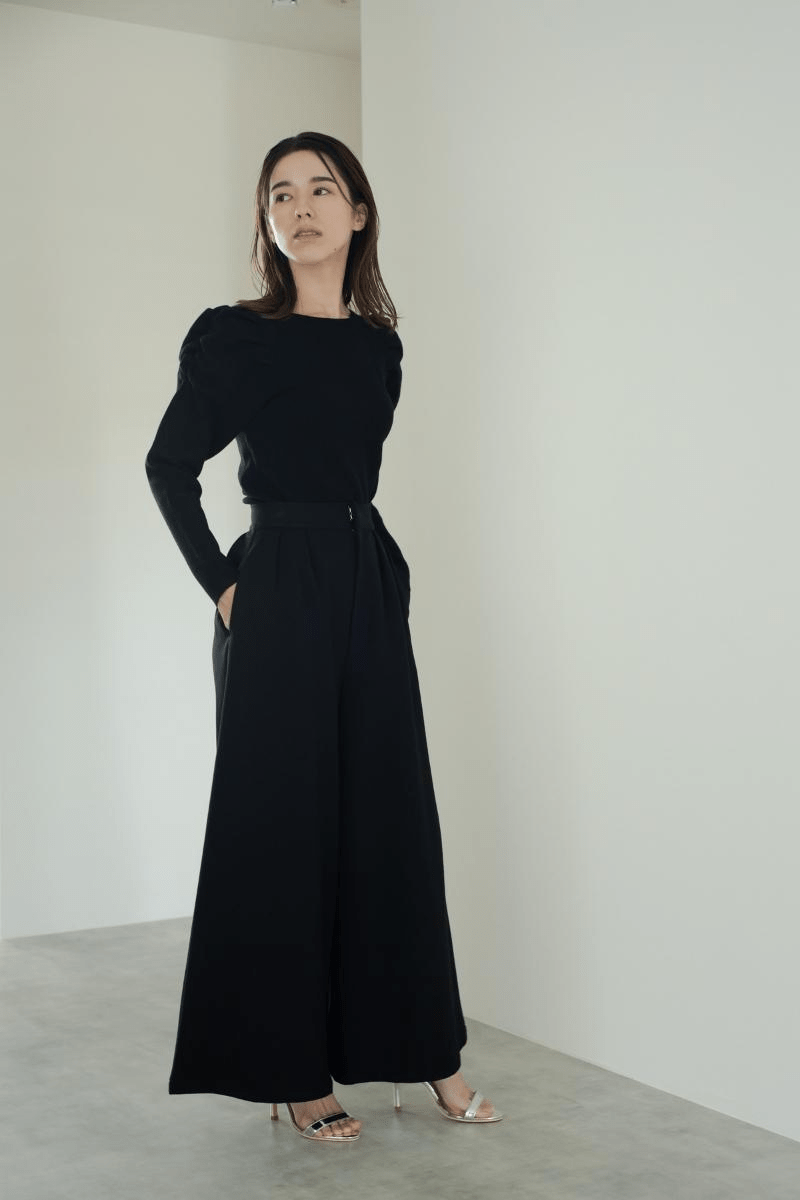 maison de Dolce. タックフレアパンツ【black】M