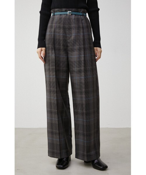 AZUL by moussy COLOR BELT CHECK PANTS