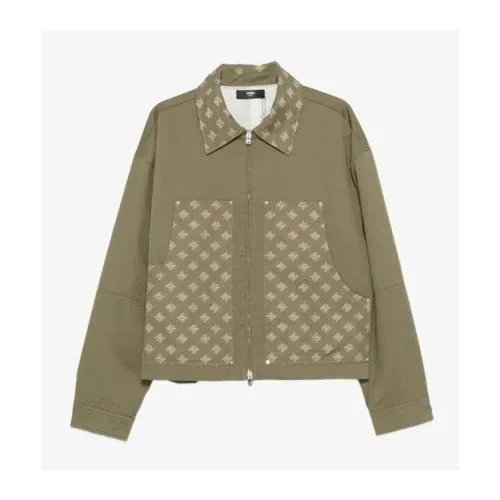 AMIRI monogram-pattern panelled jacket