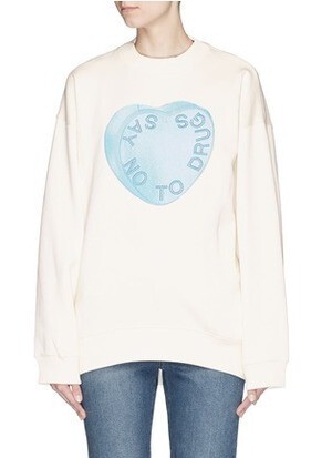 Acne Studios 'Say No to Drugs' embroidery sweatshirt