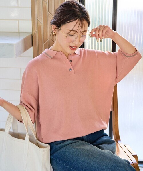FREAK'S STORE サマーニット ライン 半袖 ポロシャツ