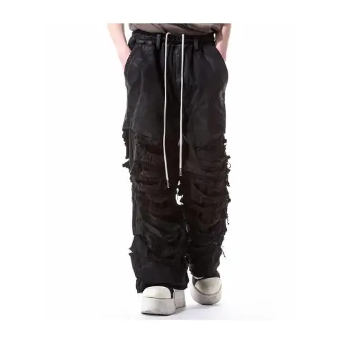 A.F ARTEFACT Damage Denim Tuck Wide Pants