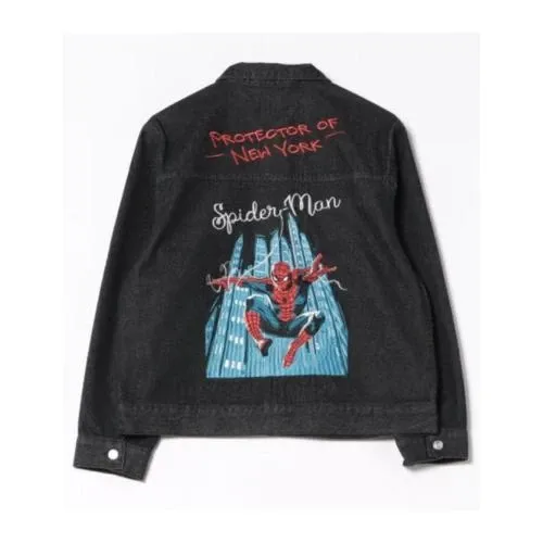 Marvel スパイダーマン ブラックデニムジャケット