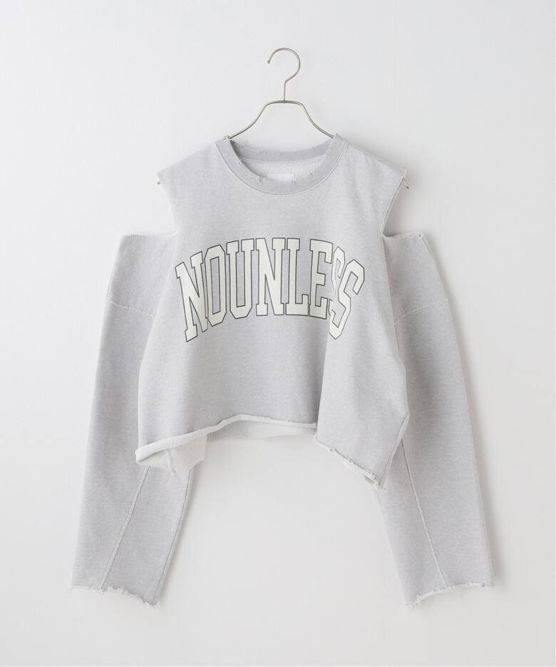 NOUNLESS CUT OFF LOGO SWEAT