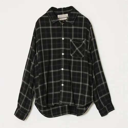 REMI RELIEF レーヨンチェックレギュラーシャツ