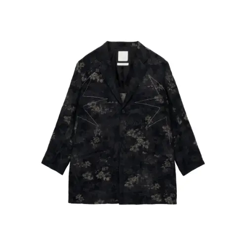 SYTE × GDC FADED FLORAL JACQUARD OCTAGON STAR EMBROIDERY LONG JACKET