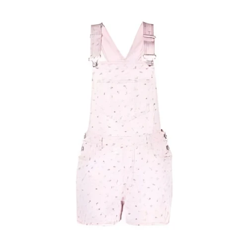 GANNI flower print denim overalls