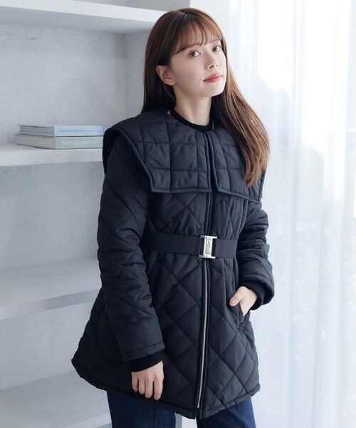 LADYMADE マルチウェイカラーキルティングコート