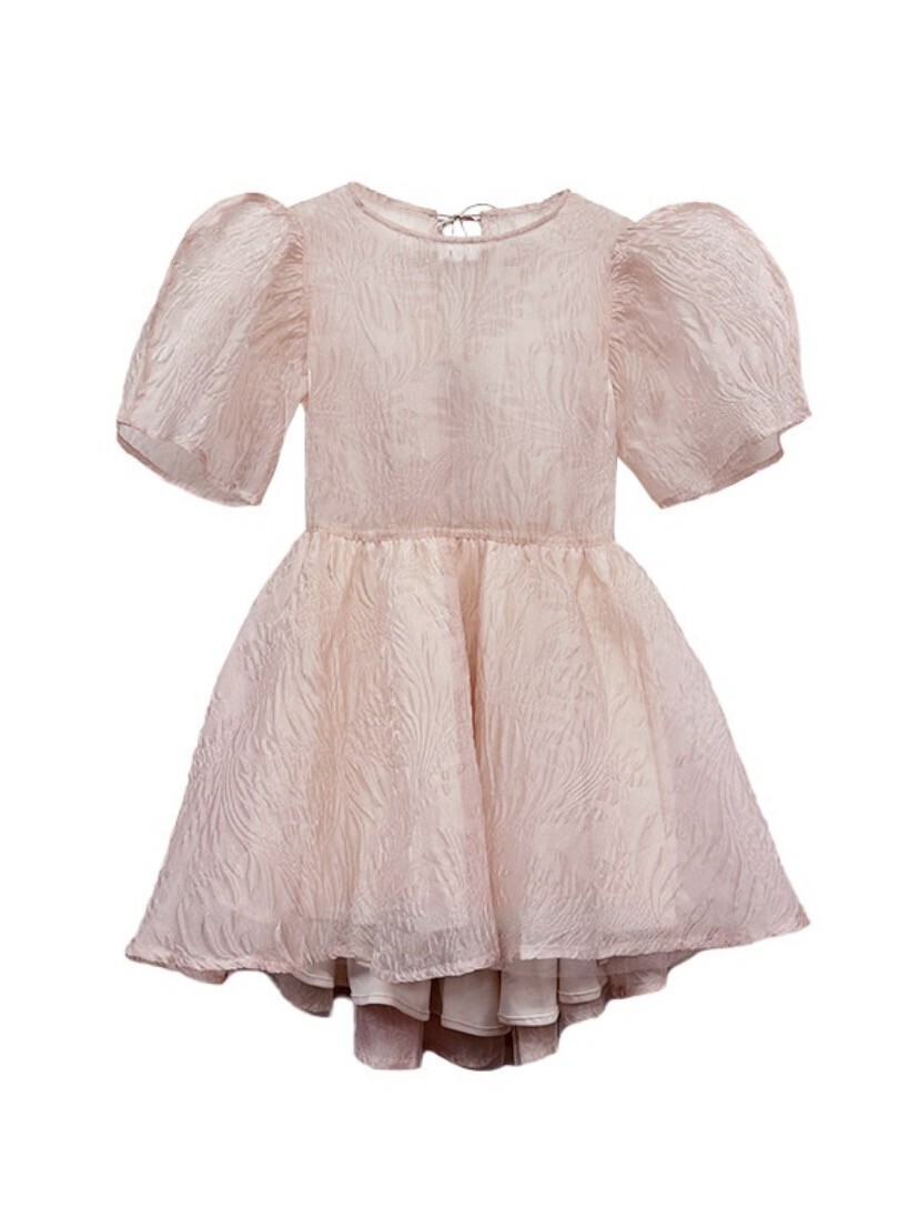 Honey mi Honey jacquard puff sleeve tunic