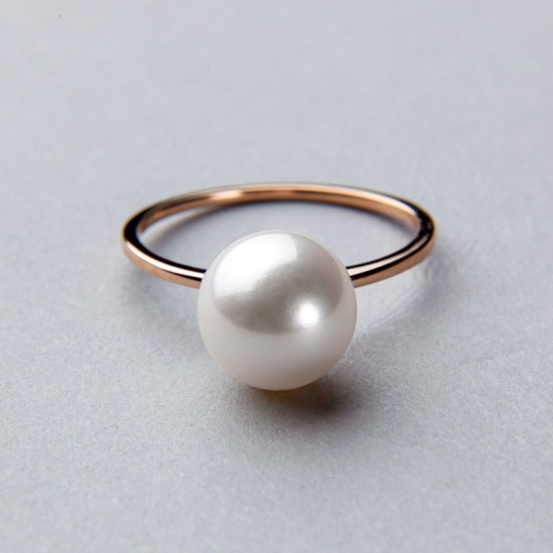 Pearl for Life Bubble 淡水真珠 リング 9mmUP K10PG ホワイト