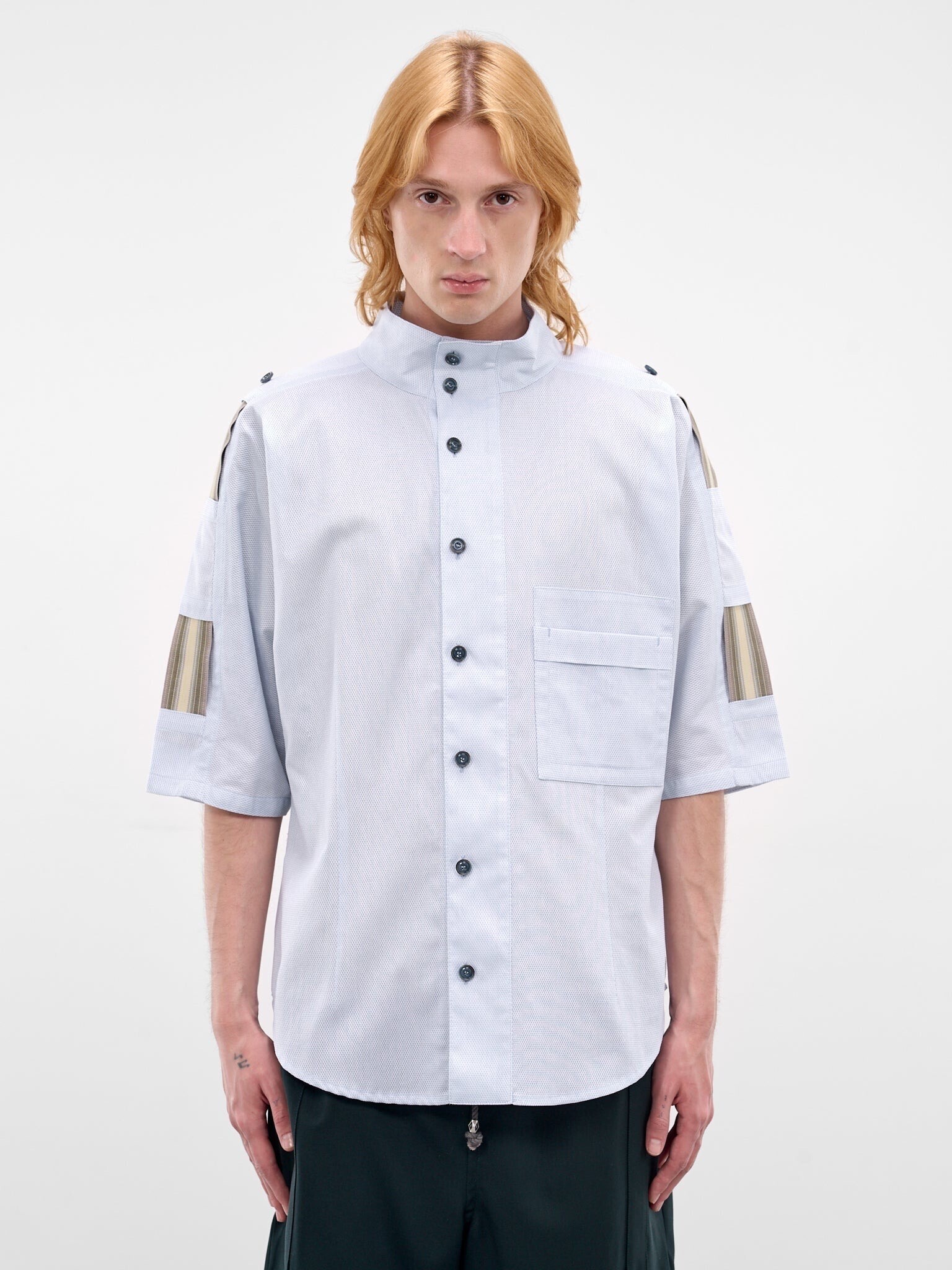 KIKO KOSTADINOV GABOR COTTON MESH STRAP SHIRT